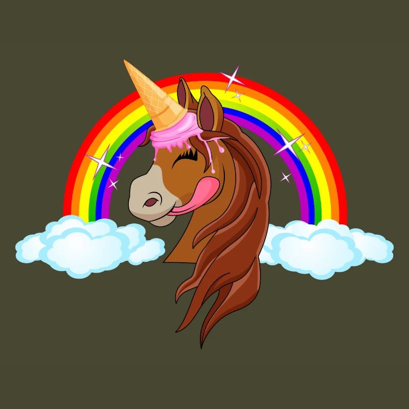 Pony mit Eis - Eishorn Einhorn Regenbogen Märchen