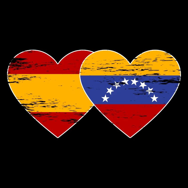 Espagne Venezuela drapeau coeur utilisé