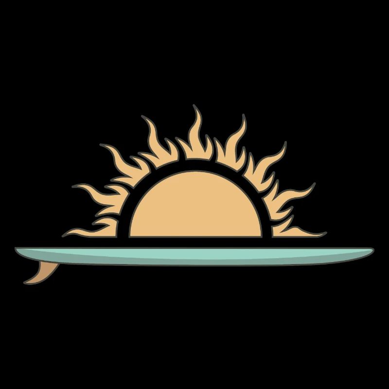 Surfboard mit Sonnenuntergang