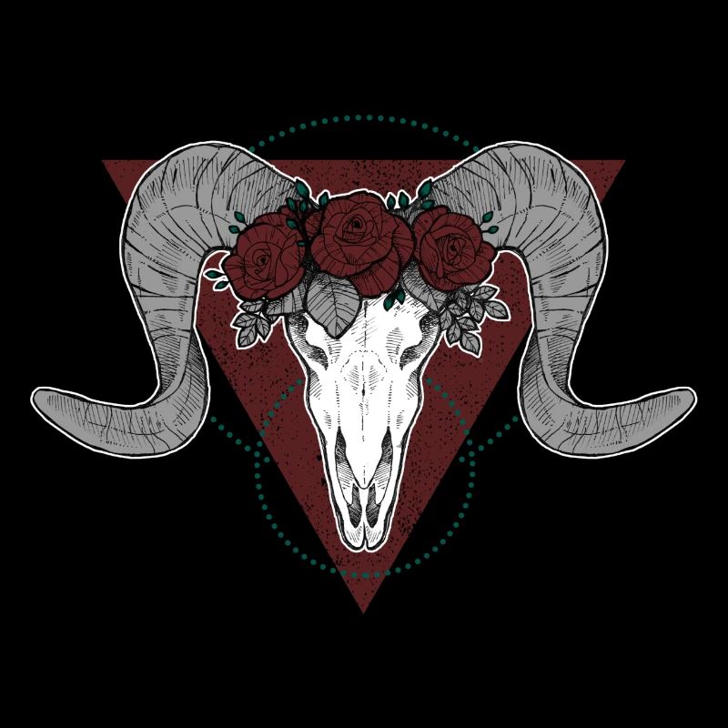 Skull and roses