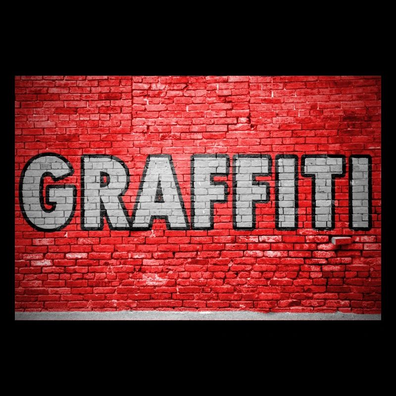 Graffiti brick wall