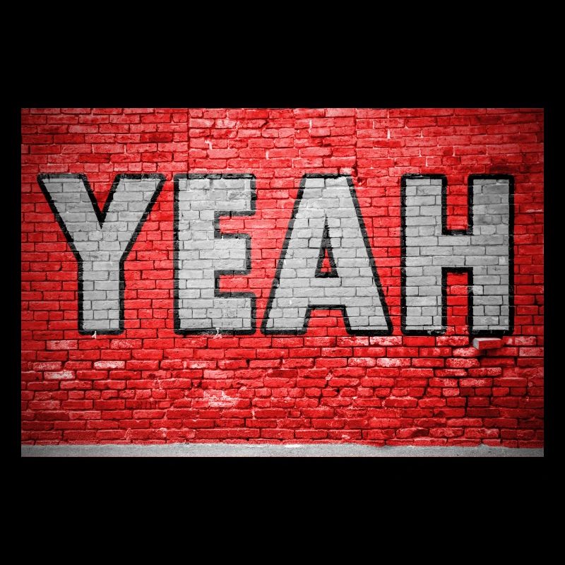 Yeah Comic Ziegelsteinmauer Graffiti