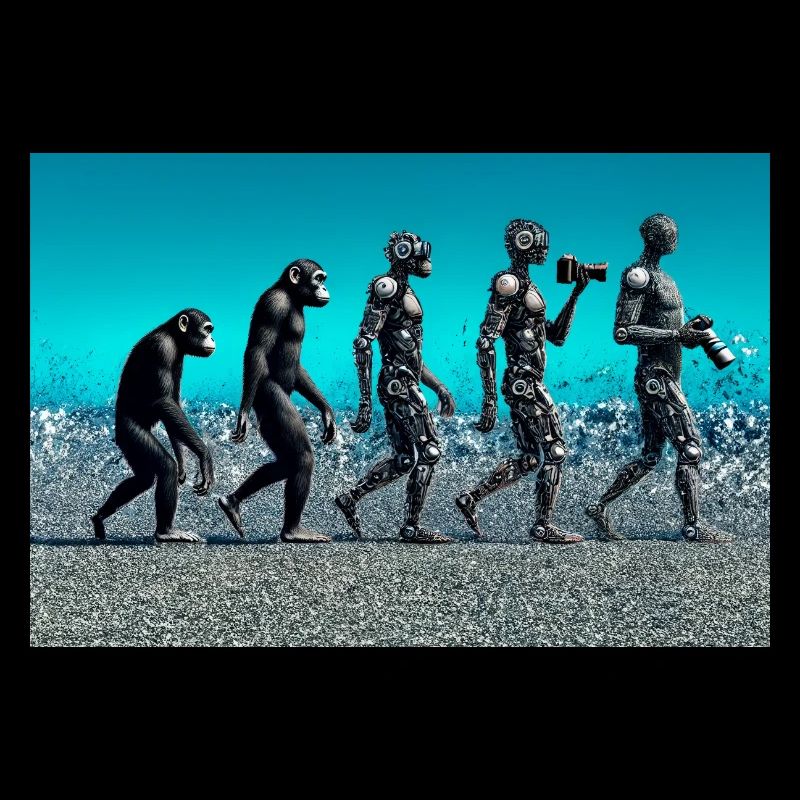 Évolution photographe: du singe au photographe IA