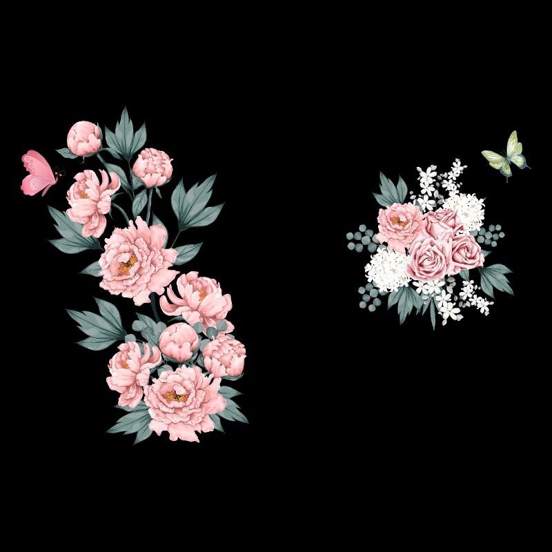 Lettre w fleurs rose