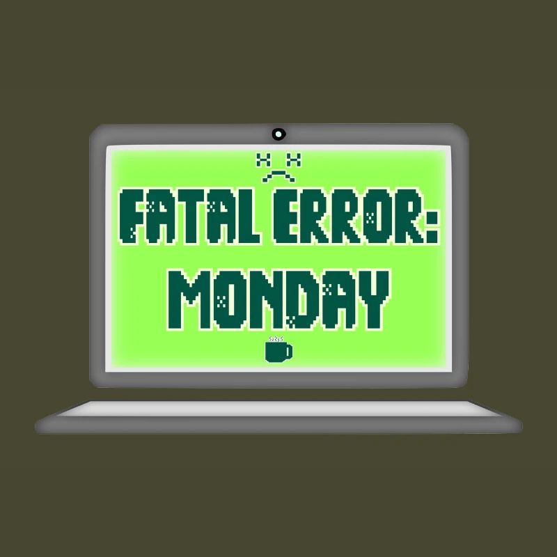 Fatal Error I Hate Mondays Geek Tech Sarcastic