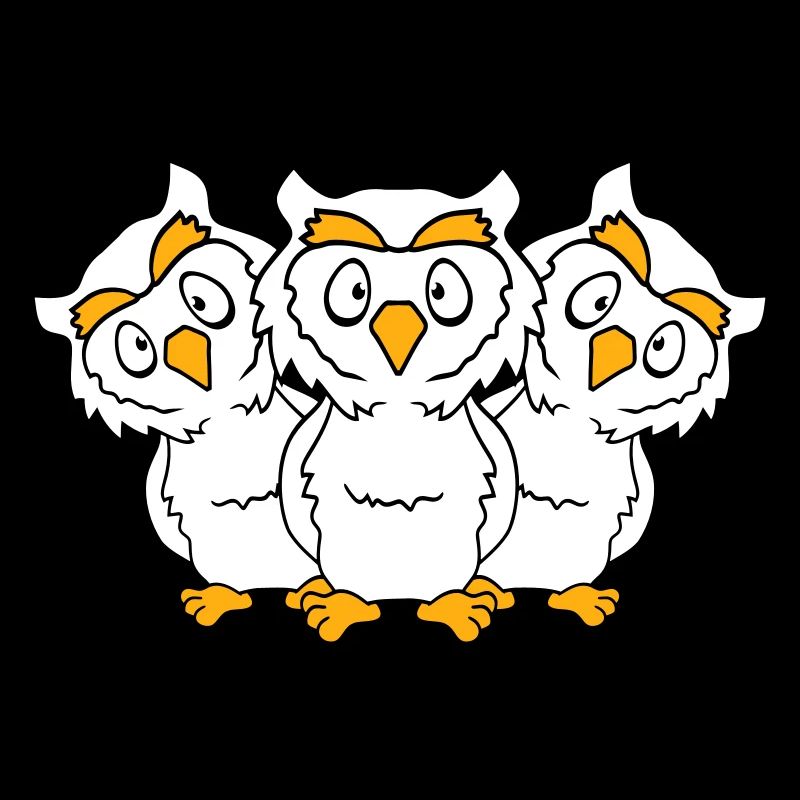 3 Eulen Team Freunde Party Crew drei Brüder Truppe