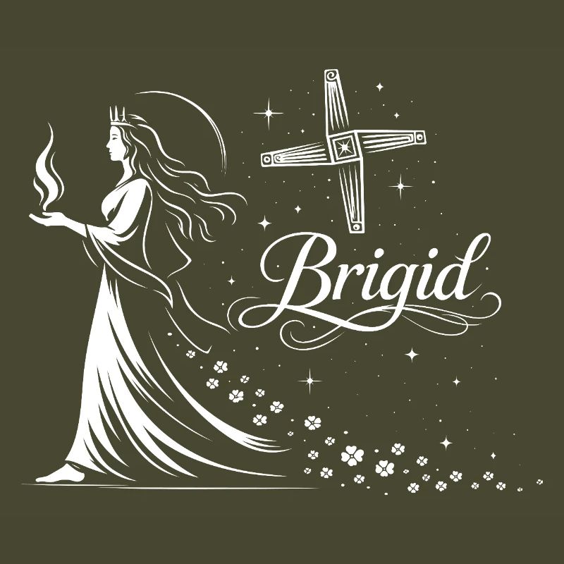 Imbolc Celtic Goddess Brigid with Flame