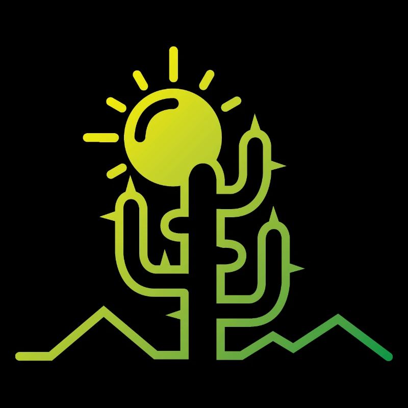 cactus Wüste Sonne Abenteuer minimal Design flat