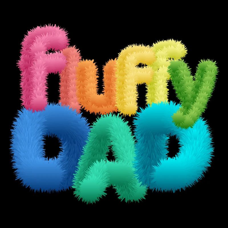 Fluffy Dad – Typographie colorée et moelleuse