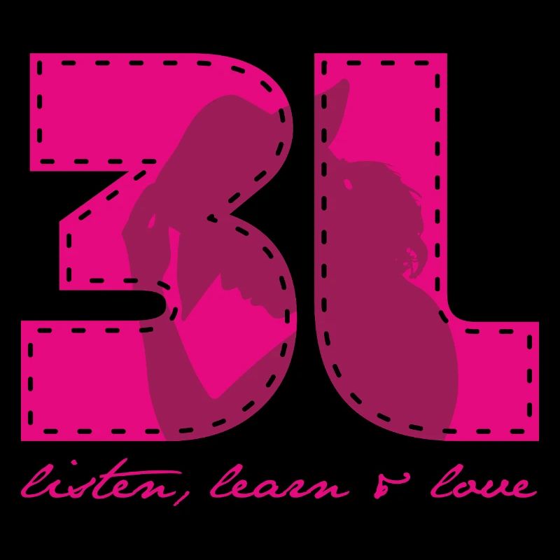 3L listen learn love pink