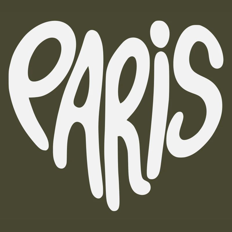 Paris Graffiti-Skript Logo herzförmig