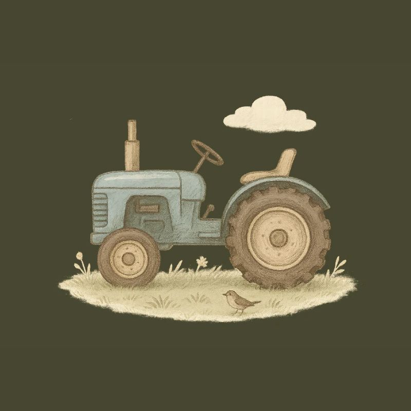 Blauer Oldtimer-Traktor