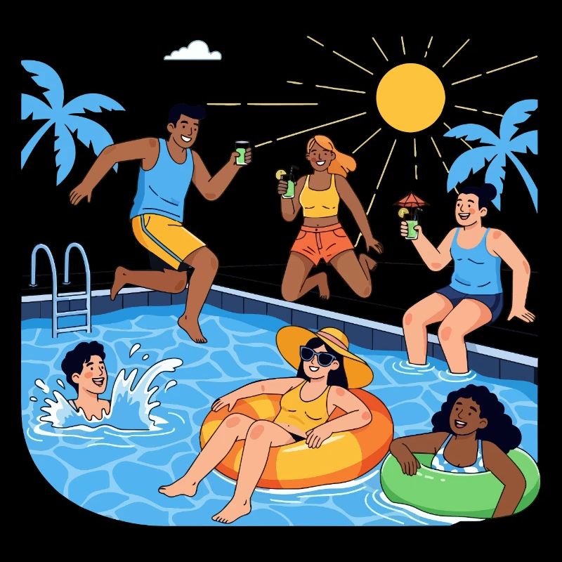 Sommerspaß am Pool Party Gute Laune