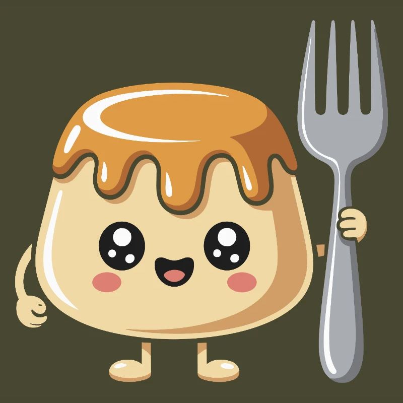 Pudding with fork