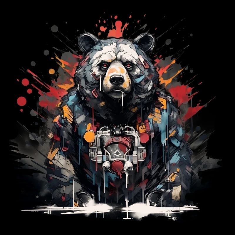 Roaring Bear. Graffiti-style strength.
