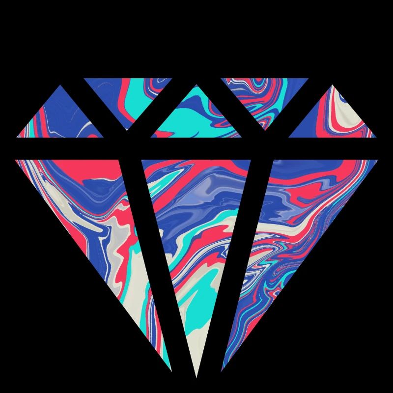 Conception de diamant coloré simple / symbole