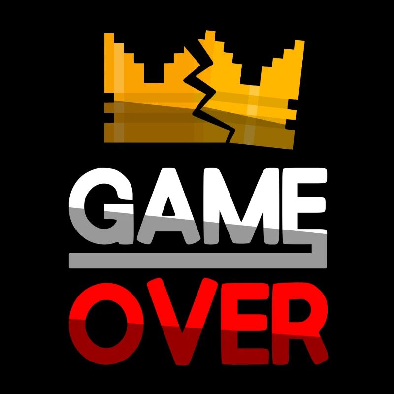 GAME OVER (Rot) + King Crown - Gaming