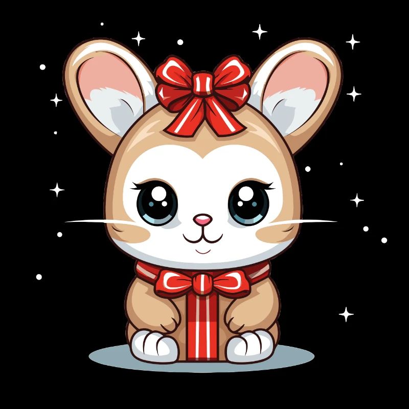 Design de Noël lapin - Style Kawaii