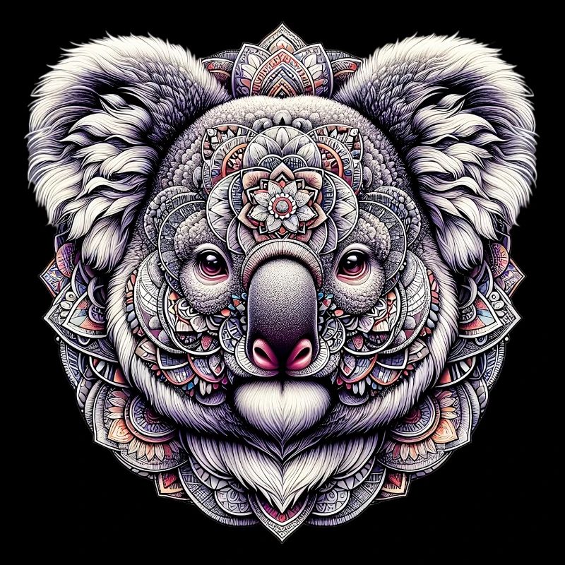 Koala mit Mandalas dekoriert