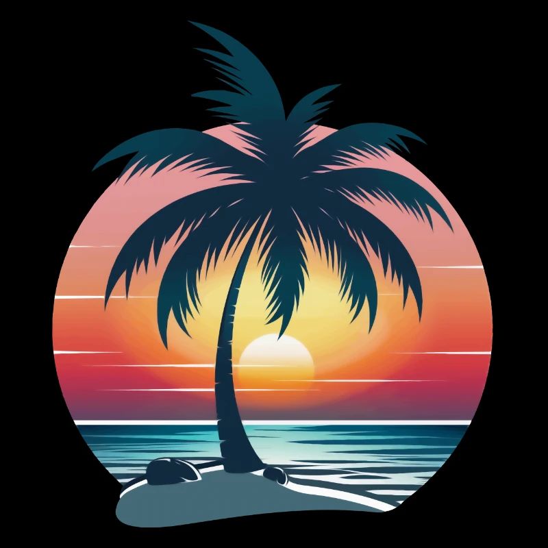 Palmier coucher de soleil