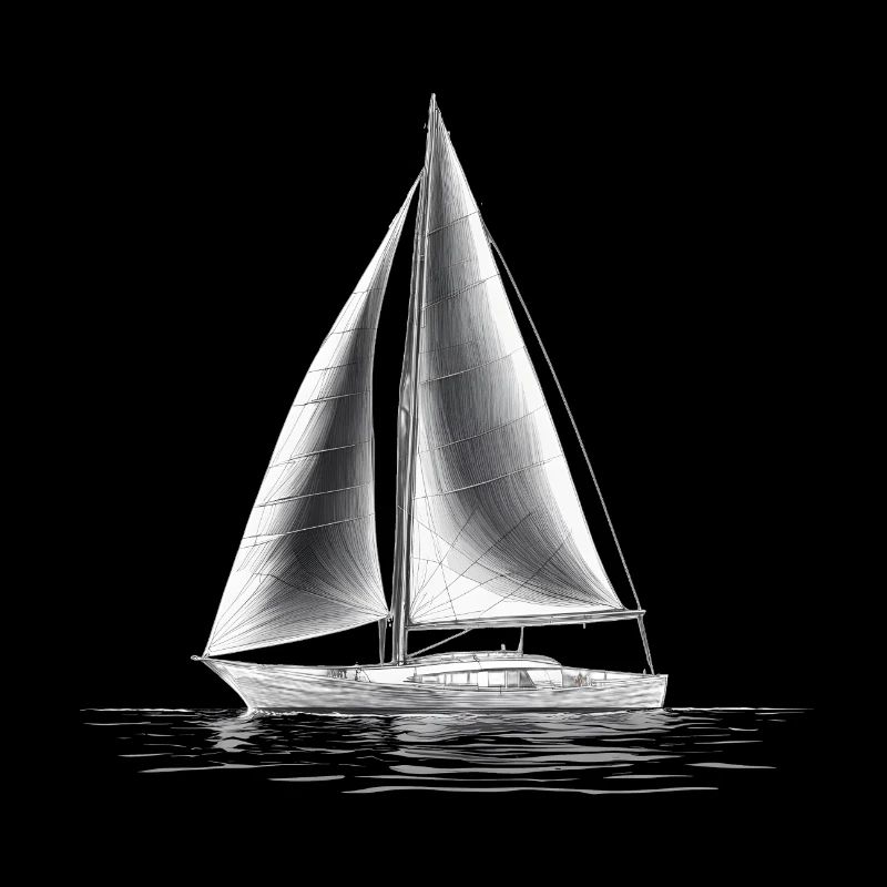 Segelboot Silhouette am Meer