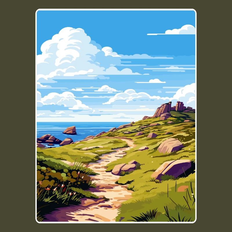 Lands End Cornwall England Reiseposter Souvenir