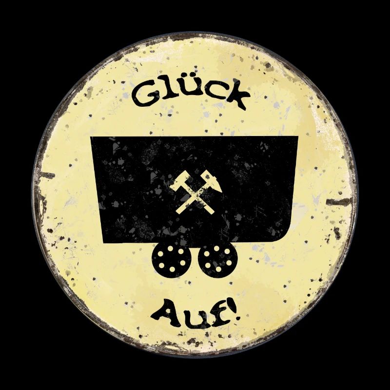 Lore on antique shield Glück Auf