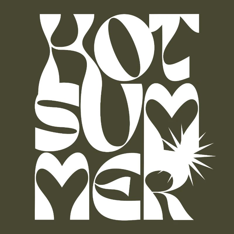 Conception de typographie de cœur d’été audacieuse