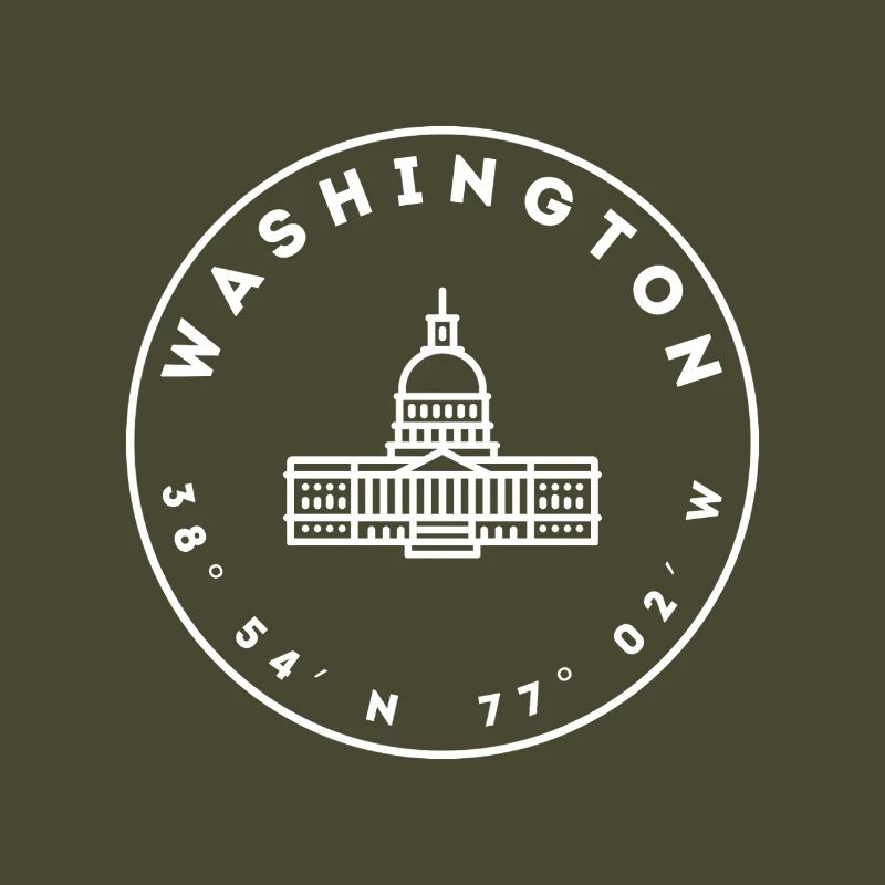 Washington DC avec le Capitole et les coordonnées