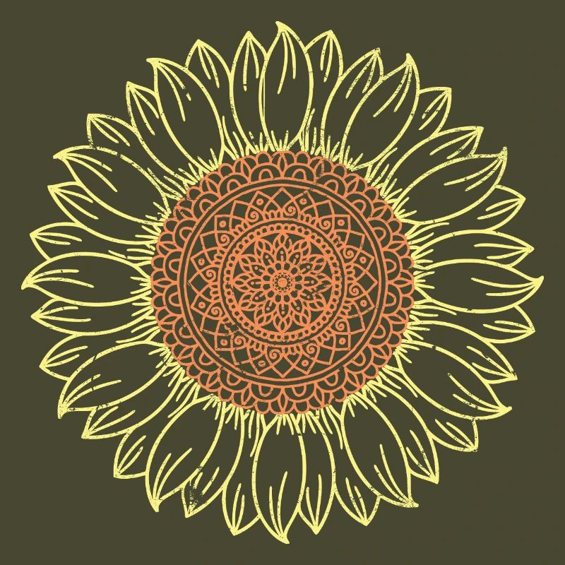 Conception complexe de mandala tournesol