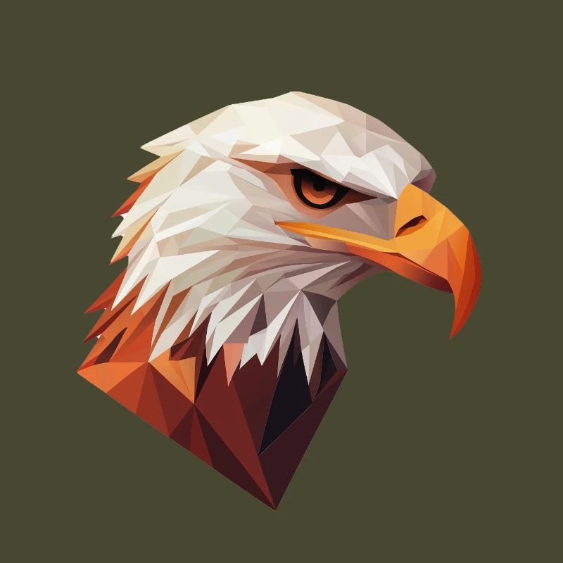 Conception de logo Eagle Head Low Poly Art