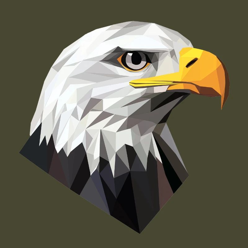 Conception du logo Low Poly de la tête d’aigle