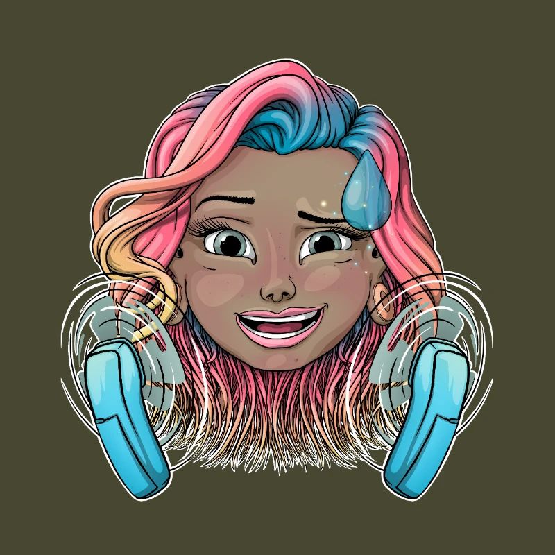 Buntes warmes Mädchen mit Fächern