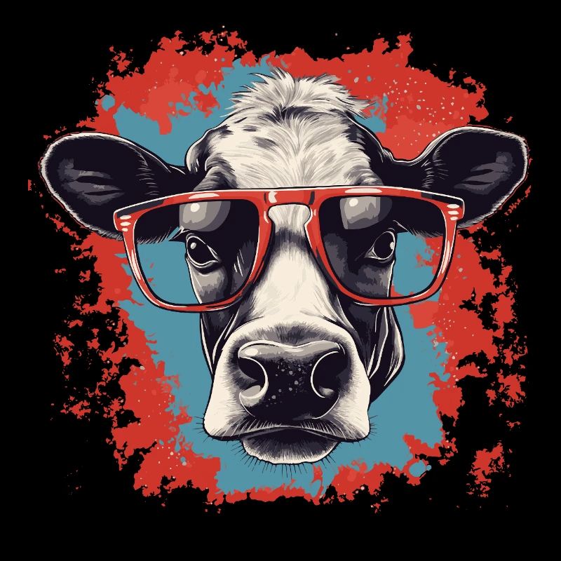 Vache avec des lunettes de nerd