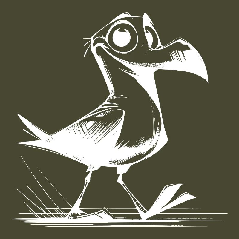Bird flutterman with seagulls clown DNA