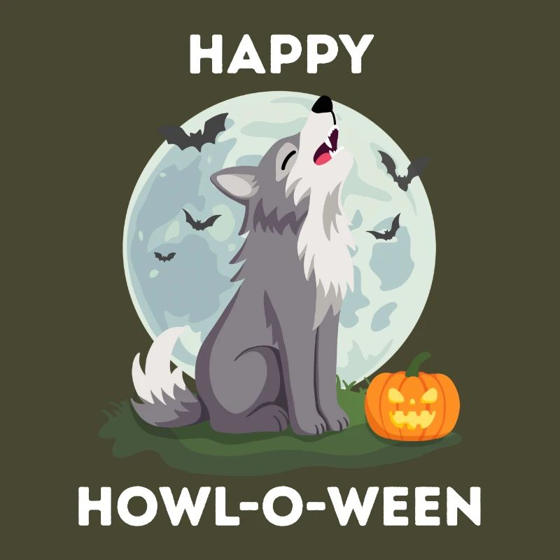 Funny Halloween – Howl-o-ween Wolf