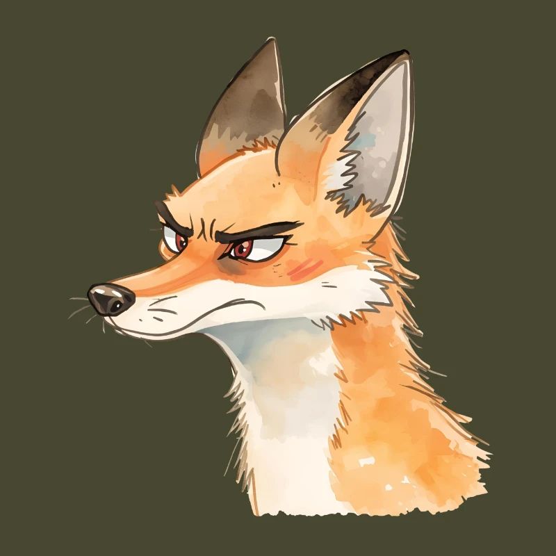 Grim Fox Aquarelle - Conception d’animaux mignons