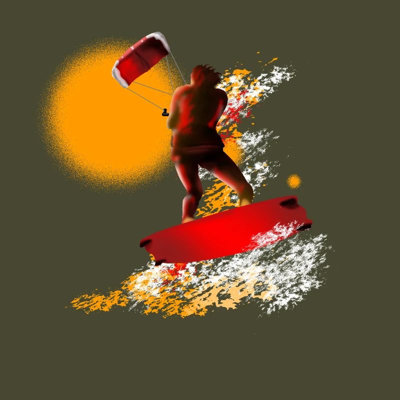 Kite Surfer Farbexplosion Print
