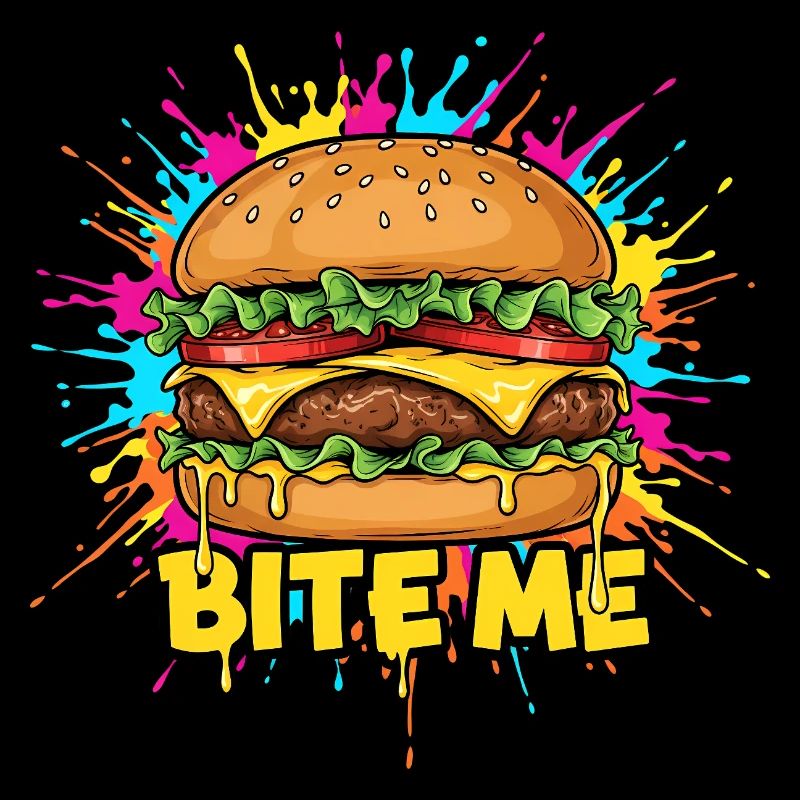Pop Art Burger Bite Me