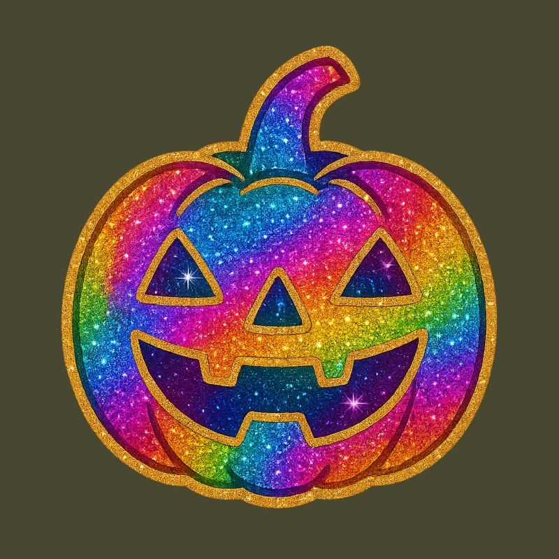 Rainbow Glitter Pumpkin
