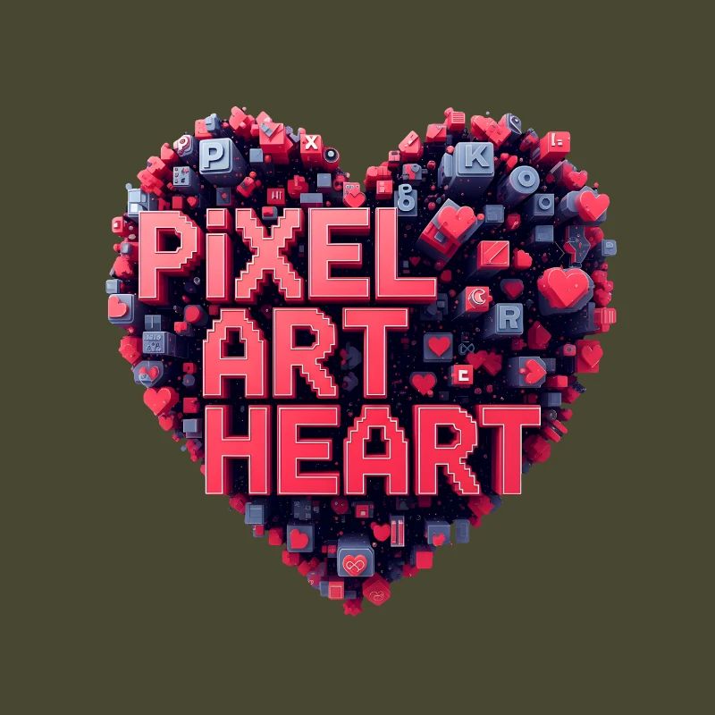 Pixel Art Herz Collage