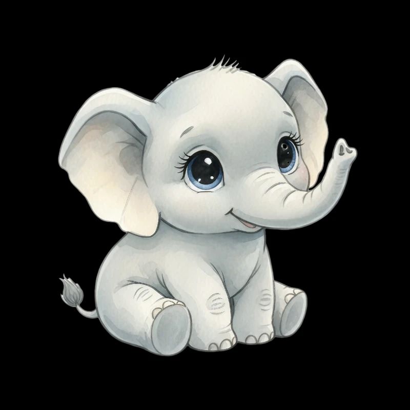 Petit éléphant dans le style aquarelle