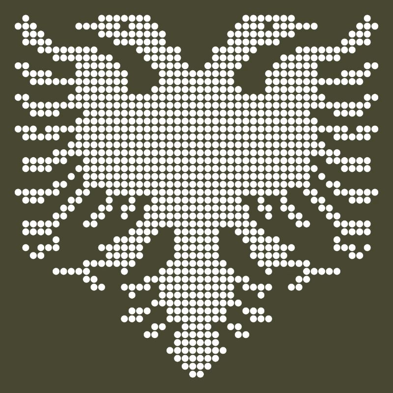 Albanian Double Headed Eagle Dotwork Emblem