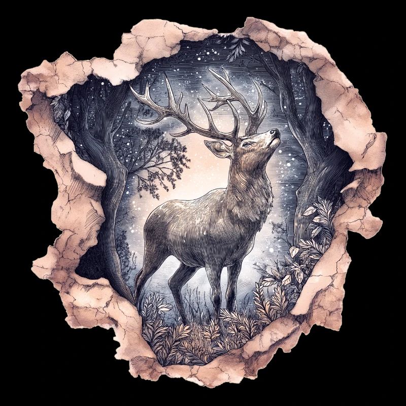 Cerf Ciel étoilé