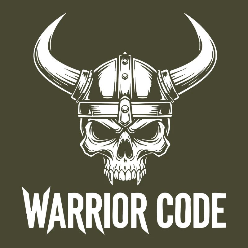 Kriegercode, Schädel, Wikinger, nordischer Hörnerhelm,