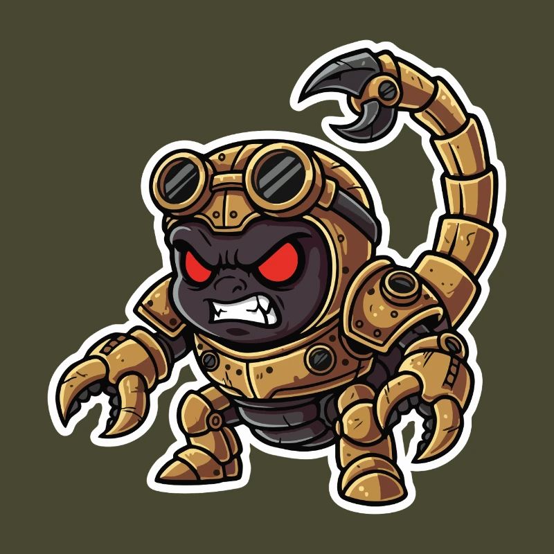 Scorpion Bionic Steampunk Warrior Brass Rivets