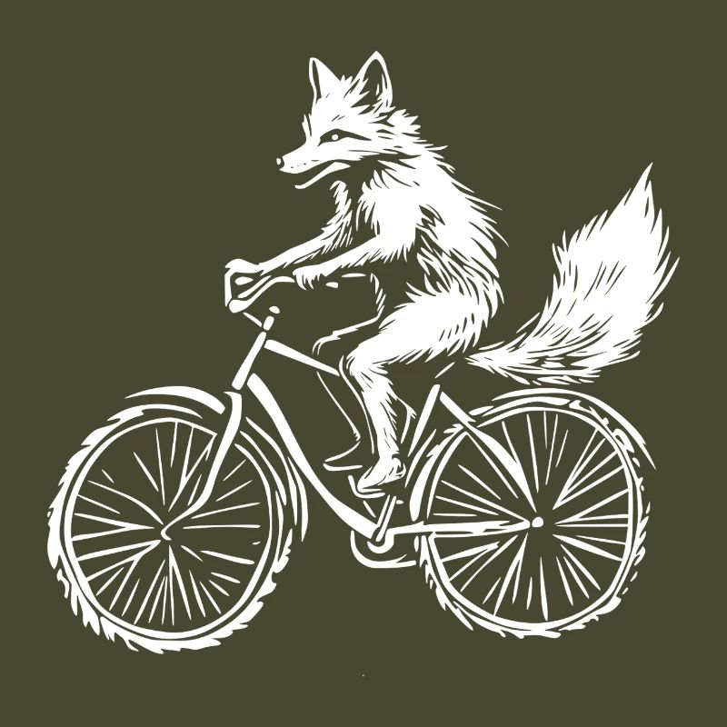 Funny Bicycle Fox