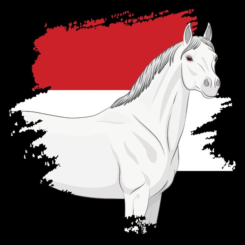 La tête d'un cheval Abbayan et le drapeau du Yémen