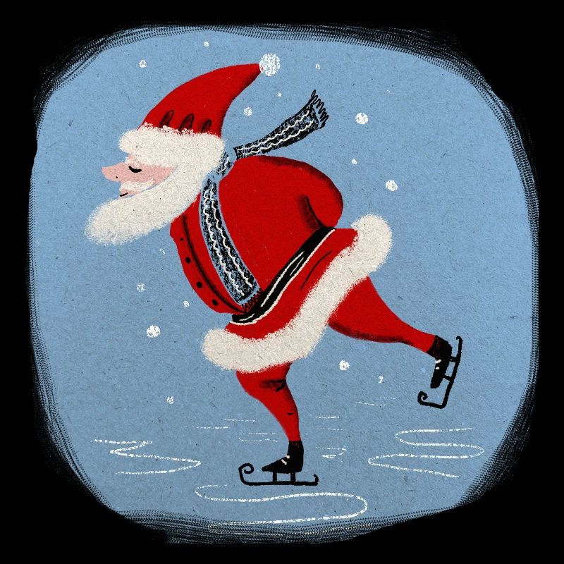 Weihnachtsmann auf Kufen