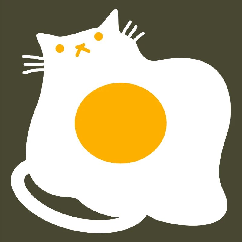 Funny Cat as Fried Egg Cooking Chef